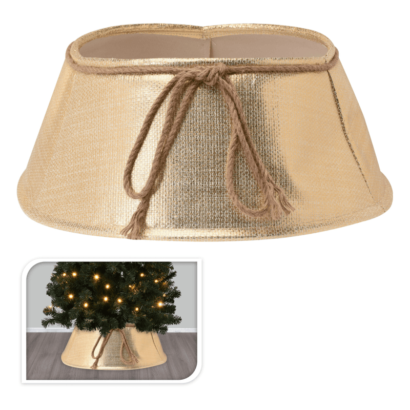 Gold Christmas Tree Skirt 40cm - XMAS TREE STANDS / BAGS / SKIRTS - Beattys of Loughrea