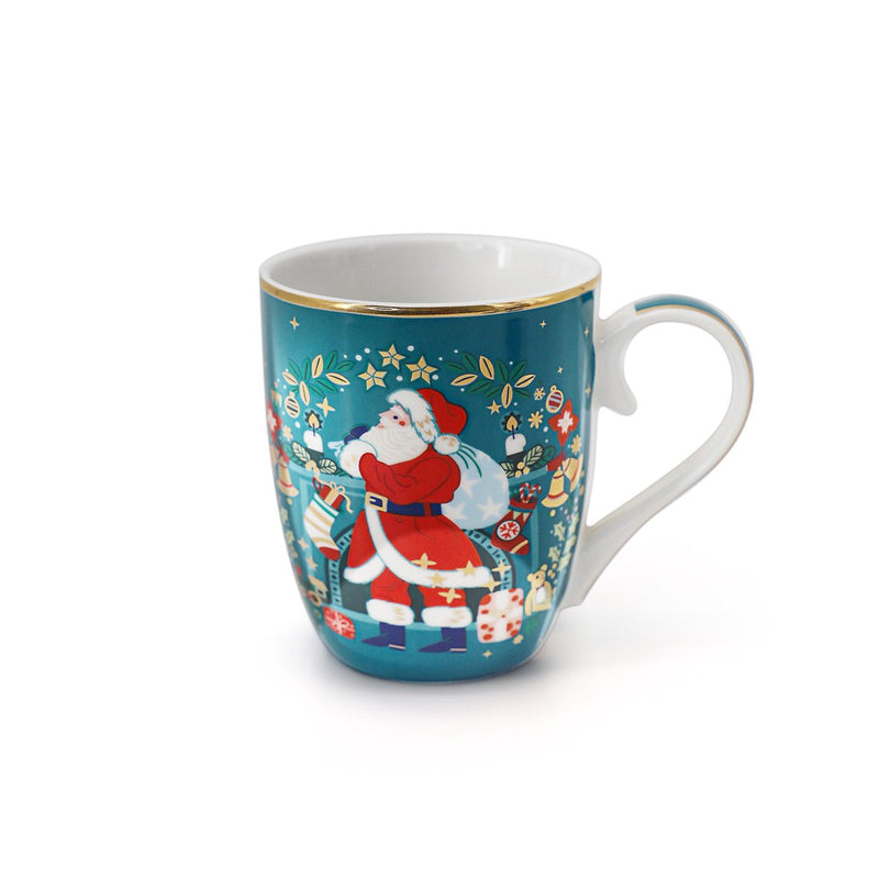 TIPPERARY CRYSTAL Single Christmas Mug - Santa with Sack - MUG SETS - Beattys of Loughrea