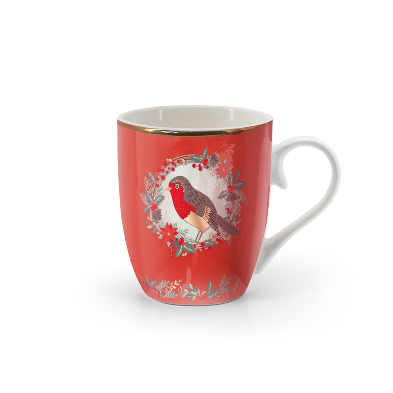 TIPPERARY CRYSTAL Single Christmas Mug - Christmas Robin - MUG SETS - Beattys of Loughrea