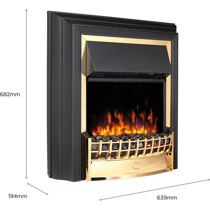 Dimplex Cheriton Optiflame Freestanding Electric Fire 2Kw - Black/Gold - ELEC FIRES - Beattys of Loughrea