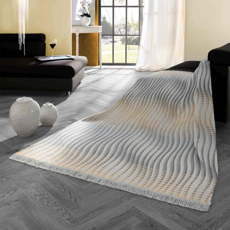 Biederlack Cotton Rich Blanket 140 x 180cm Curves Industrial - THROWS/BLANKETS - Beattys of Loughrea