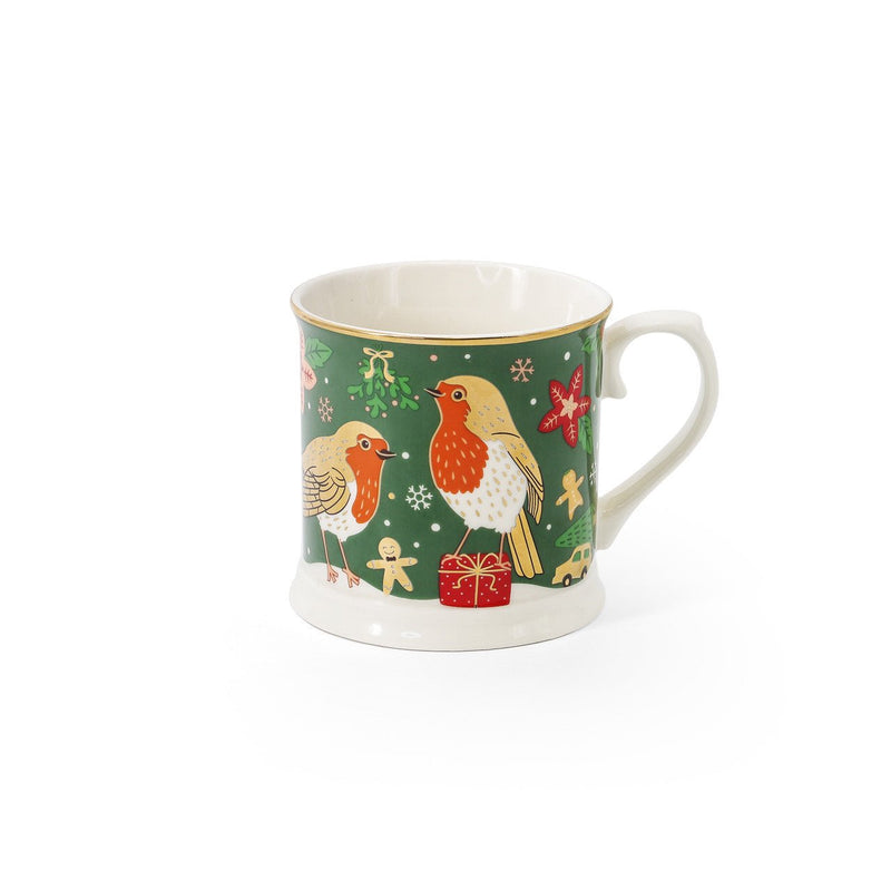 TIPPERARY CRYSTAL Christmas Wishes & Christmas Robin Set of 2 Mugs - MUG SETS - Beattys of Loughrea