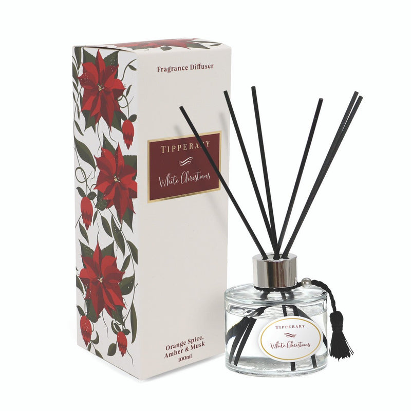 TIPPERARY CRYSTAL Poinsettia Diffuser - White Christmas - POT POURRI/AROMATHERAPY/OILS/DIFFUSER - Beattys of Loughrea