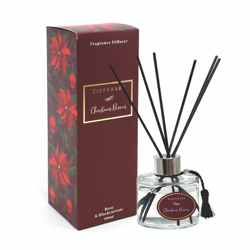 TIPPERARY CRYSTAL Poinsettia Diffuser - Christmas Berries - POT POURRI/AROMATHERAPY/OILS/DIFFUSER - Beattys of Loughrea