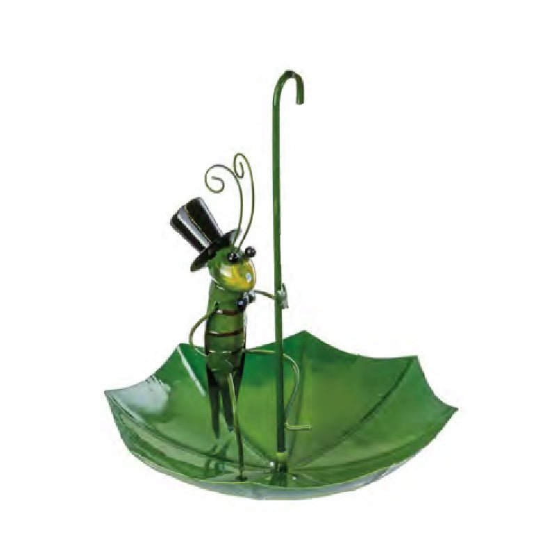 Grasshopper Umbrella Bird Feeder - SOLAR / GARDEN ORNAMENTS - Beattys of Loughrea