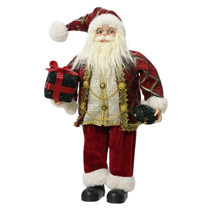 Standing Dark Red Santa 60cm - XMAS SOFT DECOS - Beattys of Loughrea