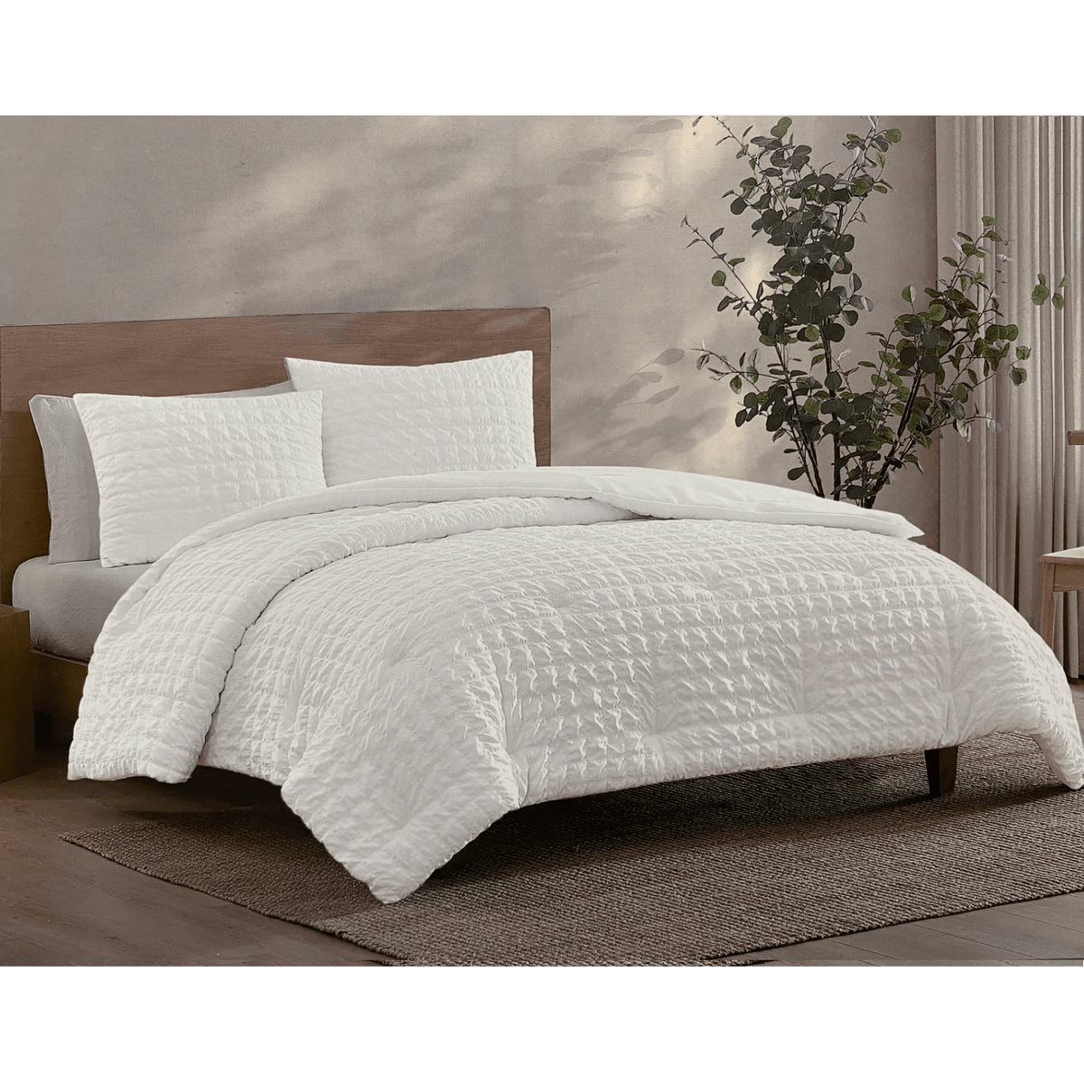 3pc white deals comforter Set