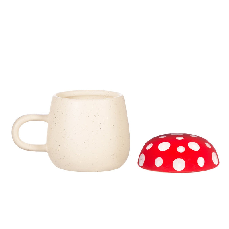 Red Mushroom Mug With Lid - MUG SETS - Beattys of Loughrea