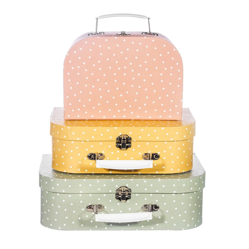 Earth Tones Spotted Mini Suitcases - Set Of 3 - ORNAMENTS - Beattys of Loughrea