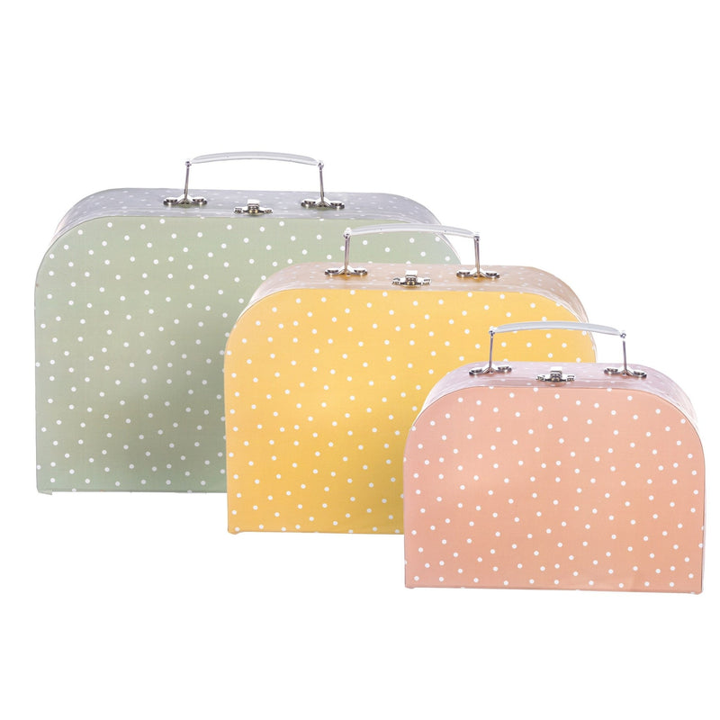 Earth Tones Spotted Mini Suitcases - Set Of 3 - ORNAMENTS - Beattys of Loughrea