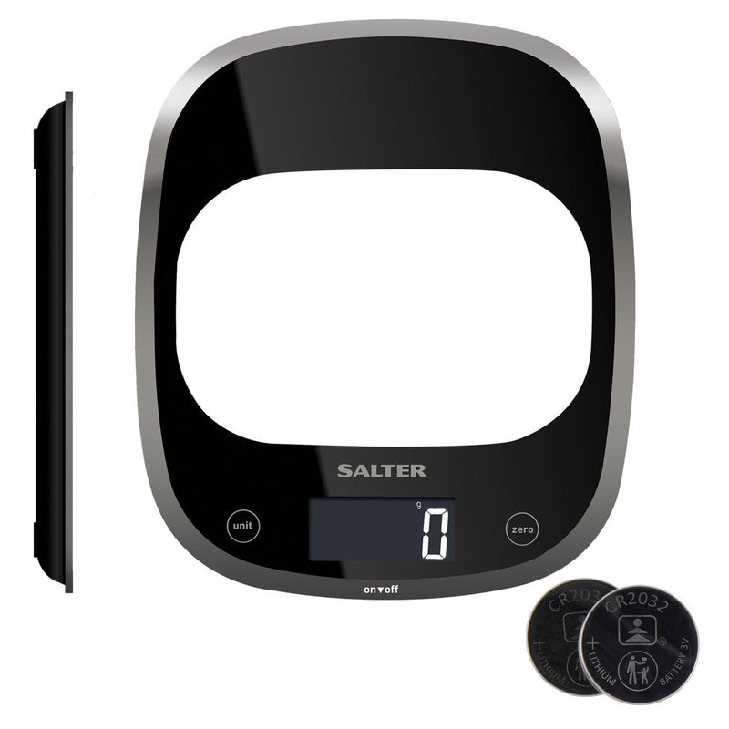 Salter Curve Glass Digital Kitchen Scale 5kg Capacity - KITCHEN SCALES - Beattys of Loughrea