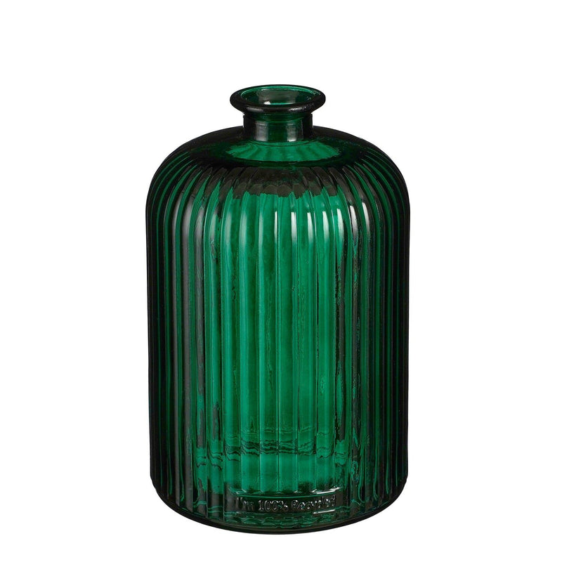 Jessica Bottle Recycled Glass Green 23 x 15cm - GLASS GIFTWARE - DEC STONES - Beattys of Loughrea