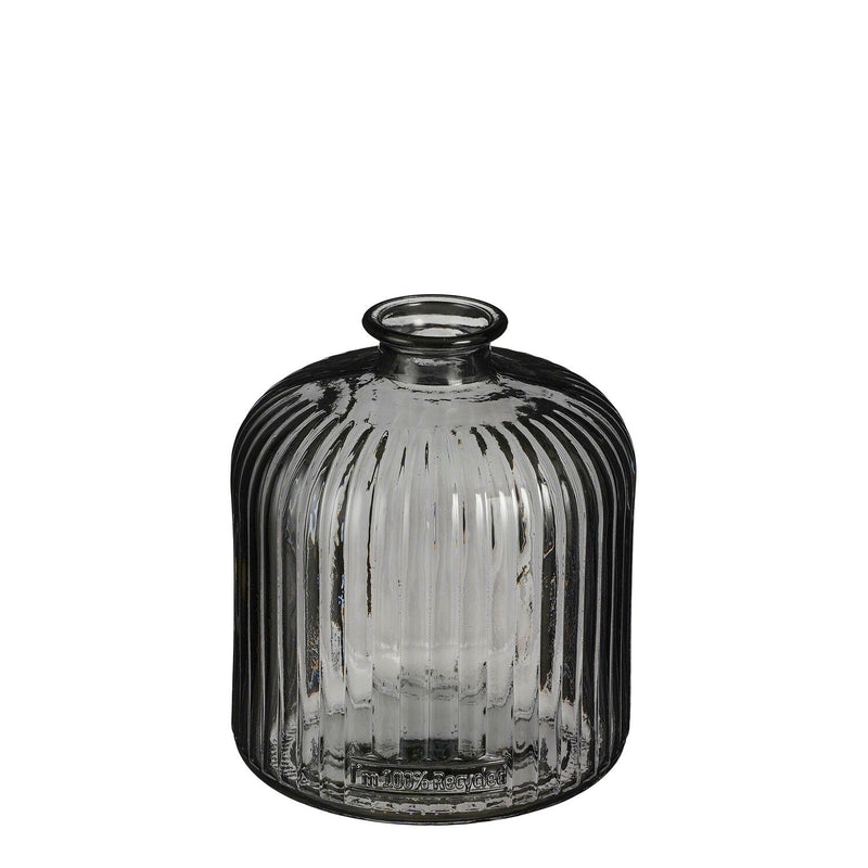 Jessica Bottle Recycled Glass Anthracite 18 x 16cm - GLASS GIFTWARE - DEC STONES - Beattys of Loughrea