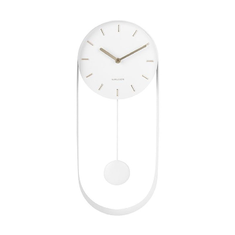 Karlsson Wall Clock Pendulum Charm White - CLOCKS - Beattys of Loughrea