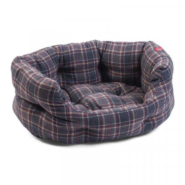 XL Oval Plaid Bed - PET SLEEPING BASKET, BEDS - Beattys of Loughrea