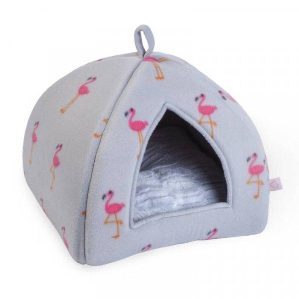 Floating Flamingo Cat Igloo - PET SLEEPING BASKET, BEDS - Beattys of Loughrea