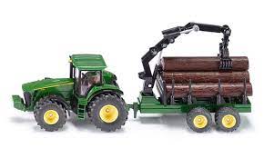 Siku 1:50 Jd Tractor With Forestry Trailer - FARMS/TRACTORS/BUILDING - Beattys of Loughrea