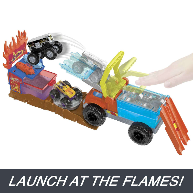 Hot Wheels Monster Trucks Arena Smashers Glow-In-The-Dark Gunkster Playset  & 1 Glow-In-The-Dark Toy Truck 