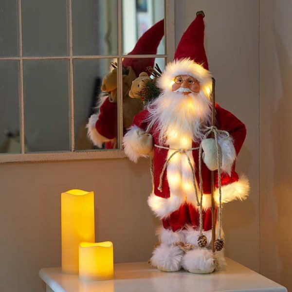 Inlit Father Christmas Red Large 58cm - XMAS SOFT DECOS - Beattys of Loughrea