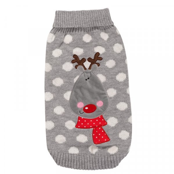 Polka Rudolph Jumper - 30cm - XMAS CLOTHING Christmas clothing human and pet - Beattys of Loughrea