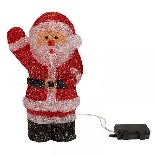 InLit Ice Santa 28cm Battery Operated - XMAS ROOM DECORATION LARGE AND LIGHT UP - Beattys of Loughrea