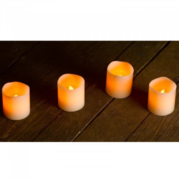 White Votives LED Candle 4 Pack - BATTERY LED CANDLES - Beattys of Loughrea