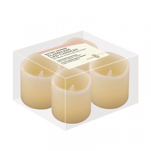 White Votives LED Candle 4 Pack - BATTERY LED CANDLES - Beattys of Loughrea