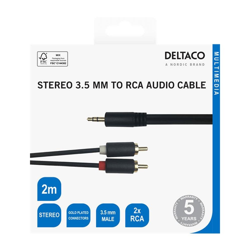 Deltaco Stereo 3.5mm to RCA Audio Cable - LEADS - Beattys of Loughrea