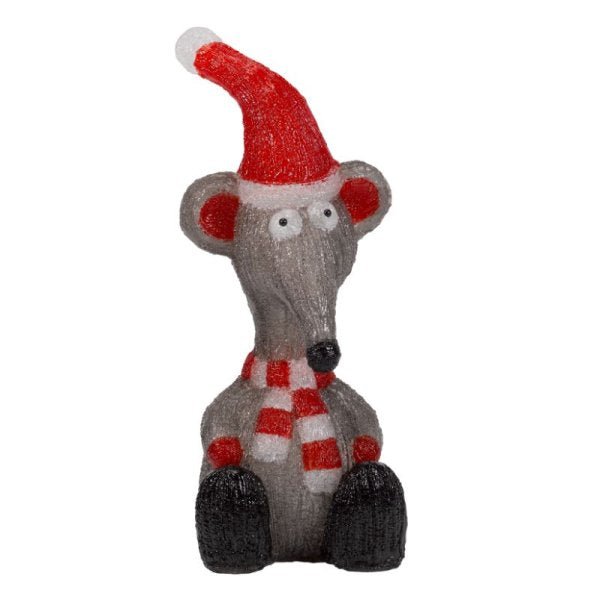 InLit Ice Rat Large 49cm Battery Operated - XMAS ROOM DECORATION LARGE AND LIGHT UP - Beattys of Loughrea