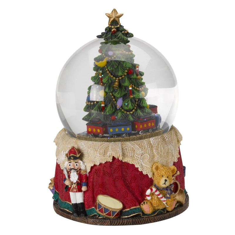 Musical Tree Snow Globe 10cm - XMAS ROOM DECORATION LARGE AND LIGHT UP - Beattys of Loughrea