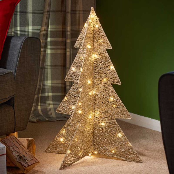 Tree Sparkle 75cm - Gold - XMAS ROOM DECORATION LARGE AND LIGHT UP - Beattys of Loughrea