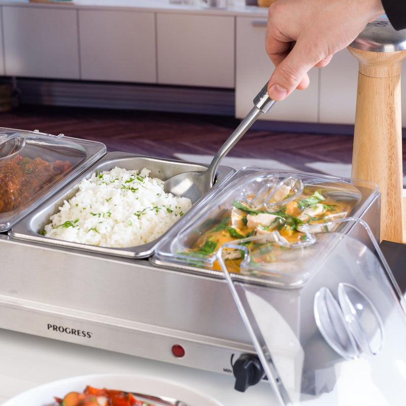 Progress 3 Pan Food Warmer Buffet Server - PLATE/FOOD WARMER HOSTESS TROLLEY - Beattys of Loughrea