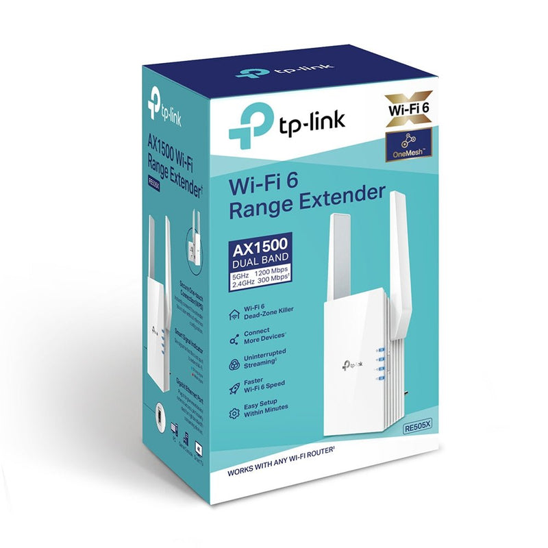 TP Link WiFi 6 AX1500 Range Extender RE505X - ROUTERS/ WIRELESS ADAPTORS - Beattys of Loughrea