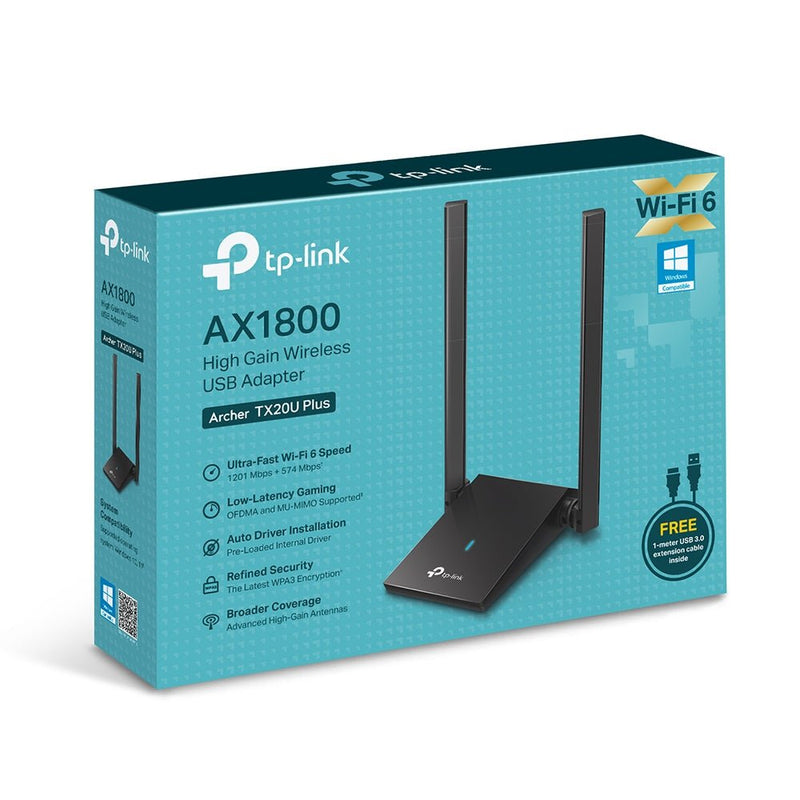 TP Link AX1800 Dual Antennas High Gain Wireless USB Adapter - ROUTERS/ WIRELESS ADAPTORS - Beattys of Loughrea