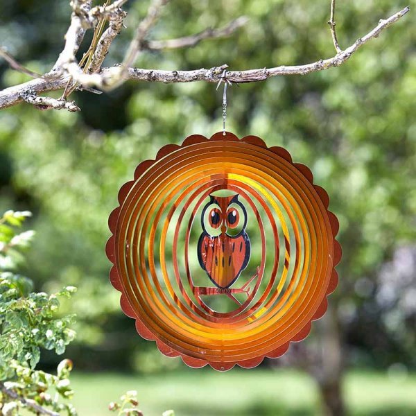 Owl Wind Spinner - SOLAR / GARDEN ORNAMENTS - Beattys of Loughrea