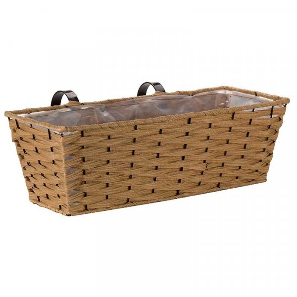 19in Bari Faux Rattan Planter - Sand - GDN PLANTER - METAL/POTTERY - Beattys of Loughrea