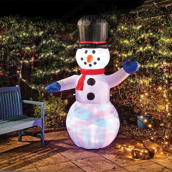 Self-Inflating Snowman Jumbo 120cm - XMAS ROOM DECORATION LARGE AND LIGHT UP - Beattys of Loughrea