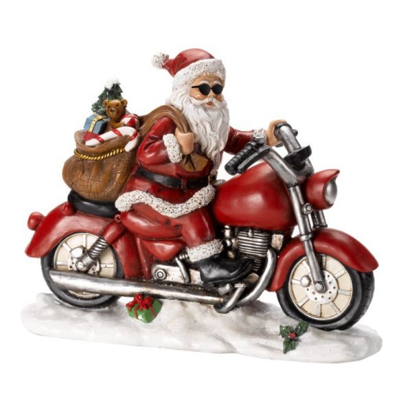 Santa Rider Christmas Decoration - XMAS CERAMIC WOOD RESIN GLASS ORNAMENTS - Beattys of Loughrea