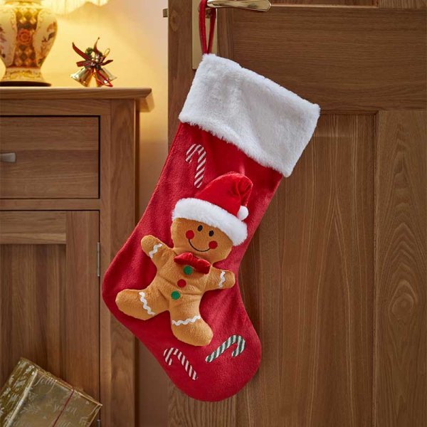 Gingerbread Stocking 53cm - XMAS SOFT DECOS - Beattys of Loughrea