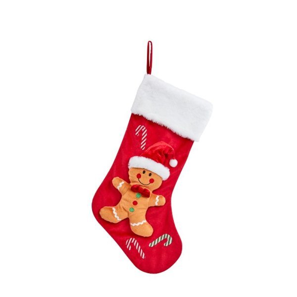 Gingerbread Stocking 53cm - XMAS SOFT DECOS - Beattys of Loughrea