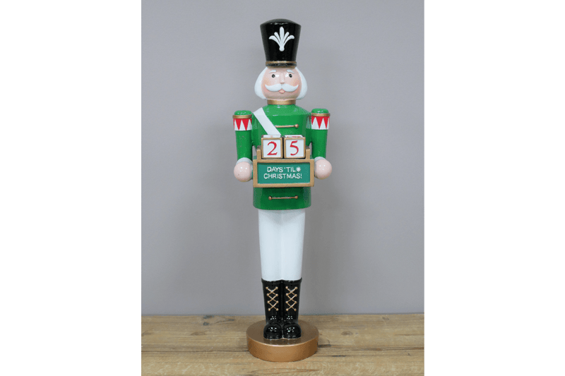 Christmas Countdown Nutcracker Soldier 45cm - XMAS CERAMIC WOOD RESIN GLASS ORNAMENTS - Beattys of Loughrea