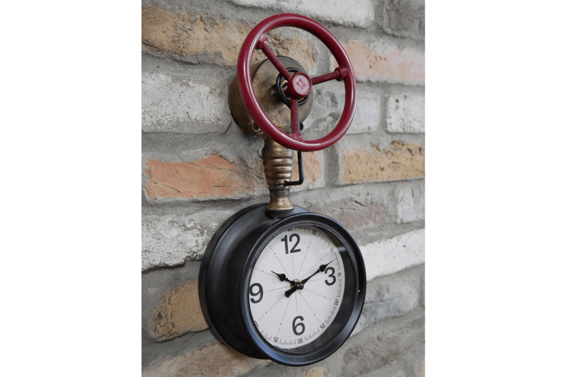 Industrial Style Pipe Clock 38cm - CLOCKS - Beattys of Loughrea