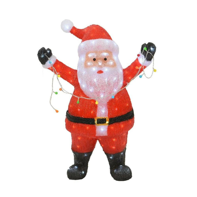 Lumineo 88cm LED Acrylic Flashing Santa Outdoor Decoration - XMAS LIGHTED OUTDOOR DECOS - Beattys of Loughrea