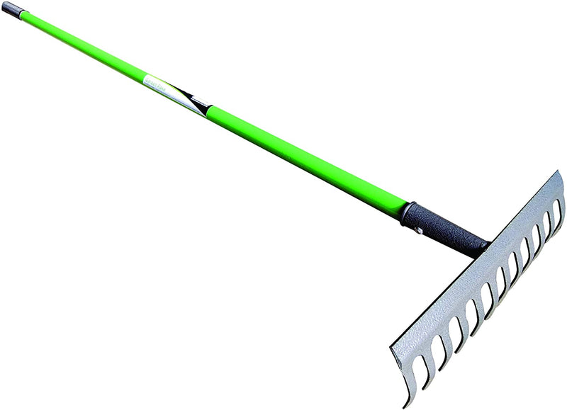 Green Blade Garden Rake with Rubber Grip (GR101) - HOE/RAKE/HANDLE/HANDTOOL - Beattys of Loughrea