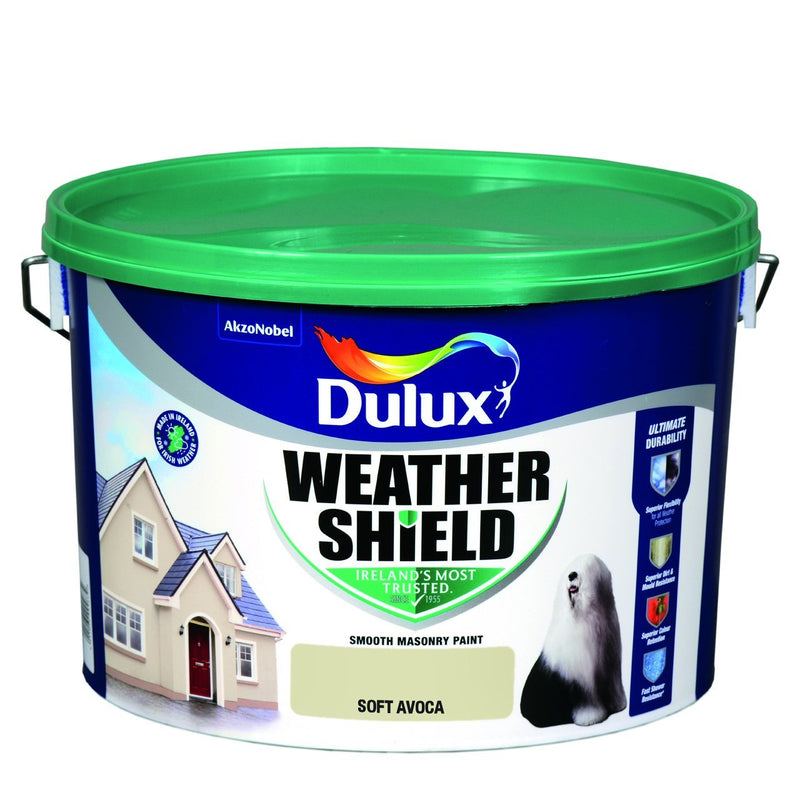 SOFT AVOCA Dulux Weathershield Masonry Paint Colours - 10 Litre - EXTERIOR & WEATHERSHIELD - Beattys of Loughrea