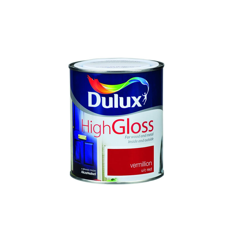 Dulux High Gloss Colour - 750ml VERMILLION - READY MIXED - OIL BASED - Beattys of Loughrea