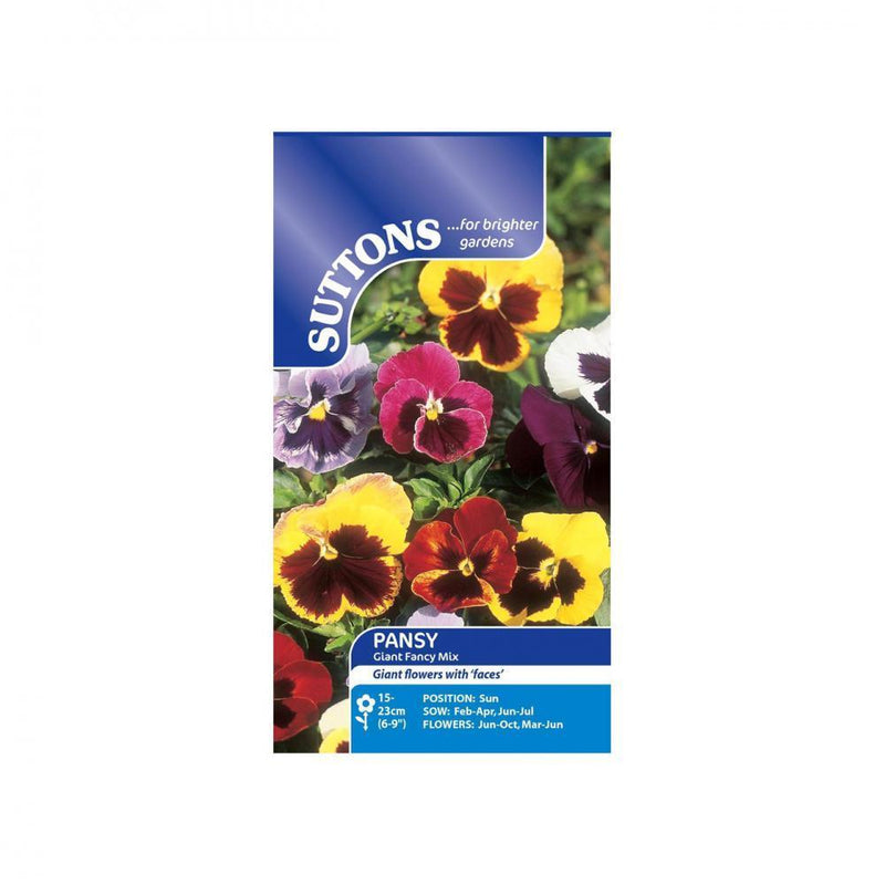 Suttons Pansy Giant Fancy Mixed 125554 - SEED VEG & FLOWER - Beattys of Loughrea