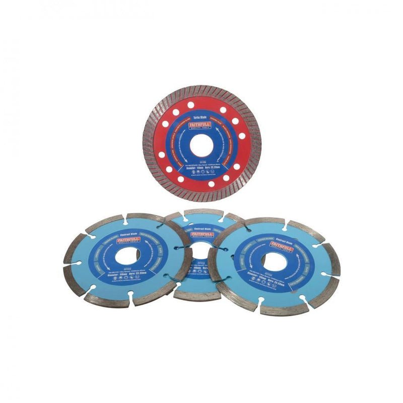 Faithfull 4 Piece Diamond Blade Set - BLADES - Beattys of Loughrea