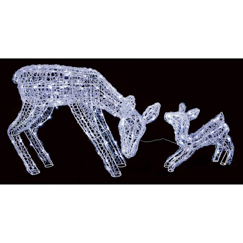 Premier LED Soft Acrylic Mother and Baby Reindeer - Set of 2 - XMAS LIGHTED OUTDOOR DECOS - Beattys of Loughrea