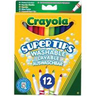 Crayola 12 Super Tips Bright Washable - ART & CRAFT/MAGIC/AIRFIX - Beattys of Loughrea